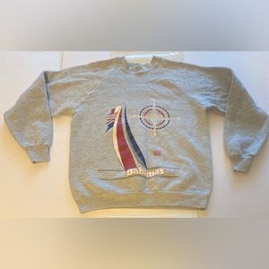 Vintage Fruit Of The Loom Sweatshirt Men's Large Long Sleeve Pullover Gray